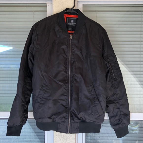 South Pole Bomber Mens Jacket Black Size Small S New